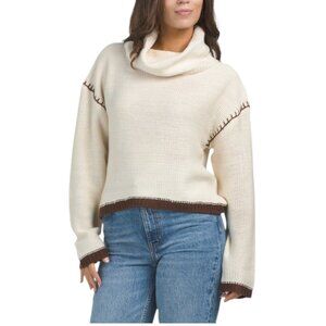 DRIFTWOOD JEANS Cowl Neck Sweater With Contrast Stitching